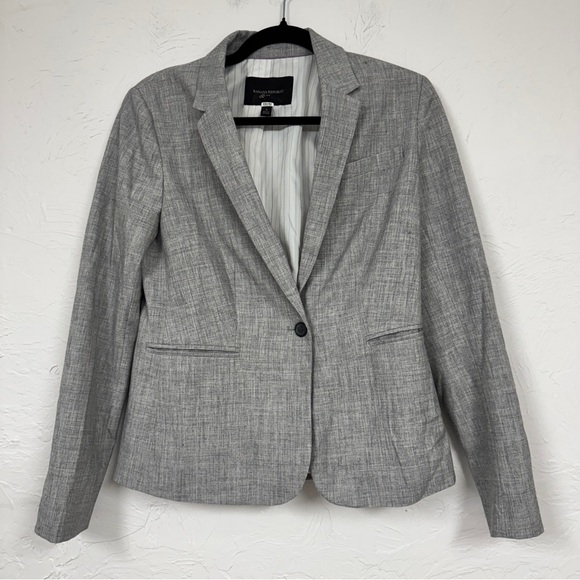 Banana Republic Grey Blazer Jacket Womens 4 Preppy Business Career Classic - Picture 1 of 9